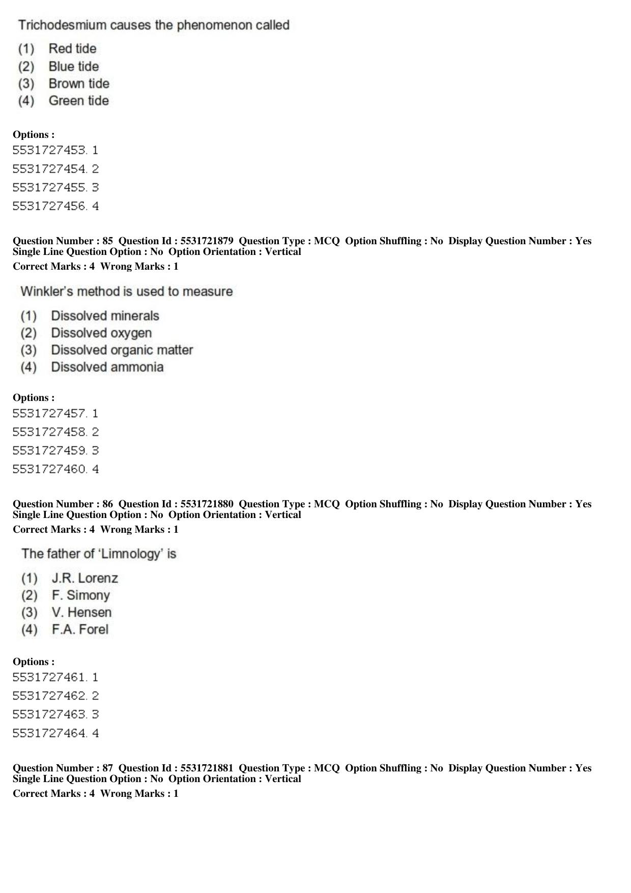 ICAR AIEEA PG 2019 FISHERIES SCIENCES Question Paper - Page 29