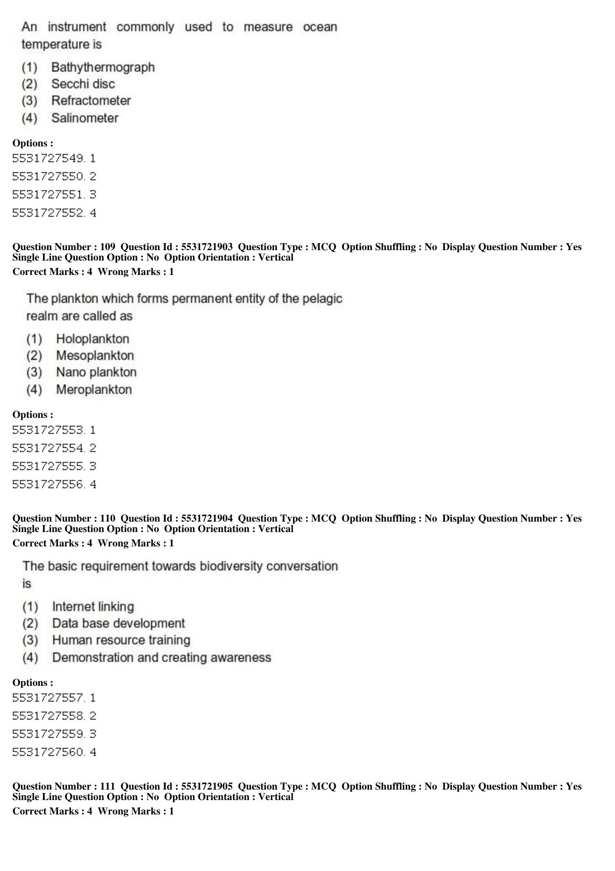 ICAR AIEEA PG 2019 FISHERIES SCIENCES Question Paper - Page 37