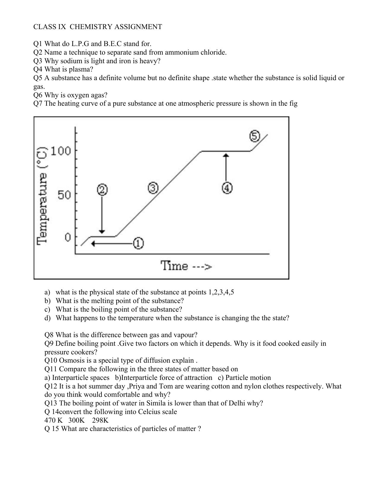CBSE Worksheets for Class 9 Chemistry Assignment 12 - Page 1
