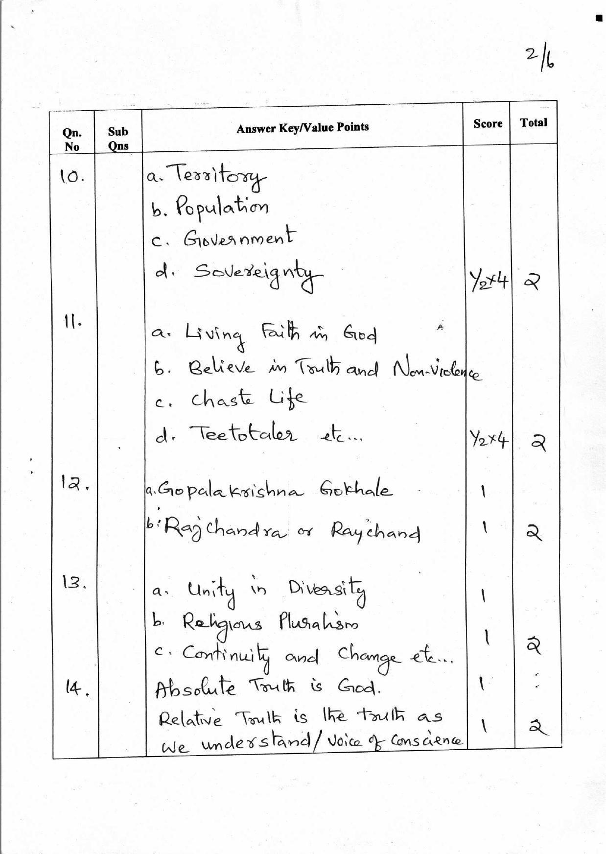 Kerala Plus One 2018 Gandhian Studies Answer Key - Page 2