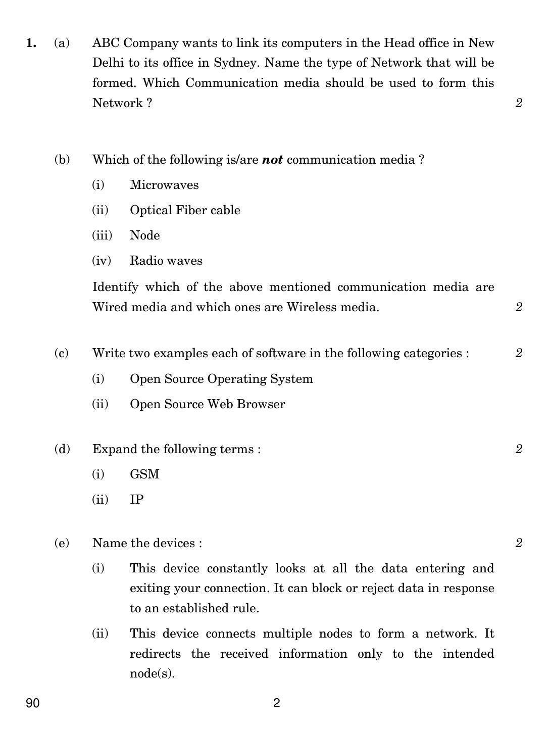 CBSE Class 12 90 INFORMATICS PRACTICES 2018 Question Paper - Page 2