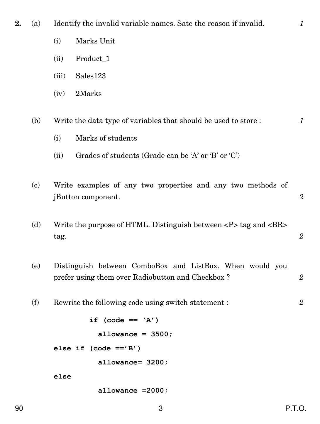 CBSE Class 12 90 INFORMATICS PRACTICES 2018 Question Paper - Page 3