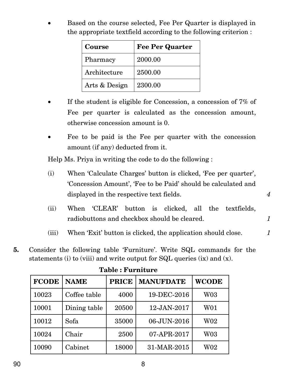 CBSE Class 12 90 INFORMATICS PRACTICES 2018 Question Paper - Page 8