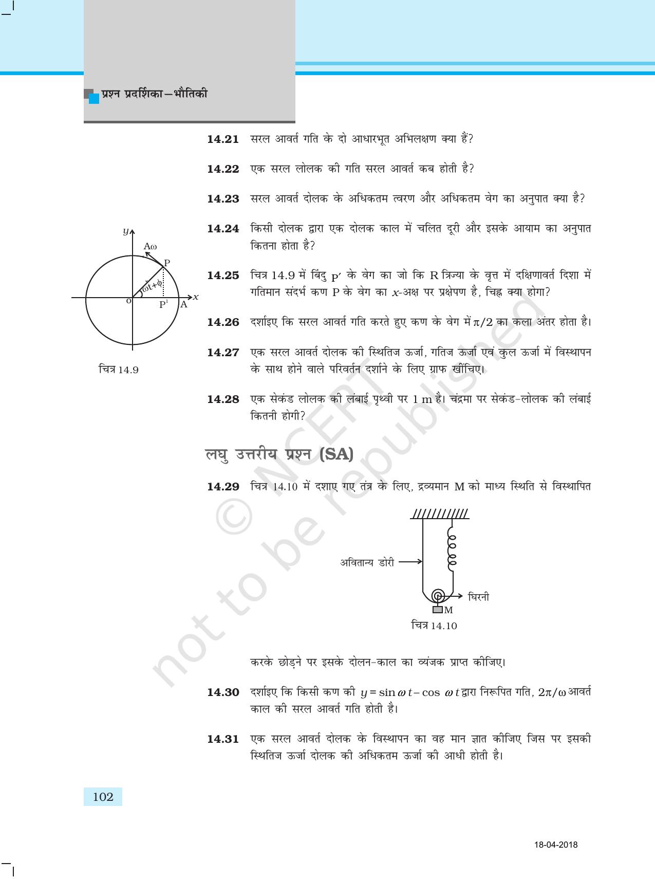 NCERT Exemplar Class 11: भौतिक विज्ञान अध्याय 14 (दोलन) - Page 6