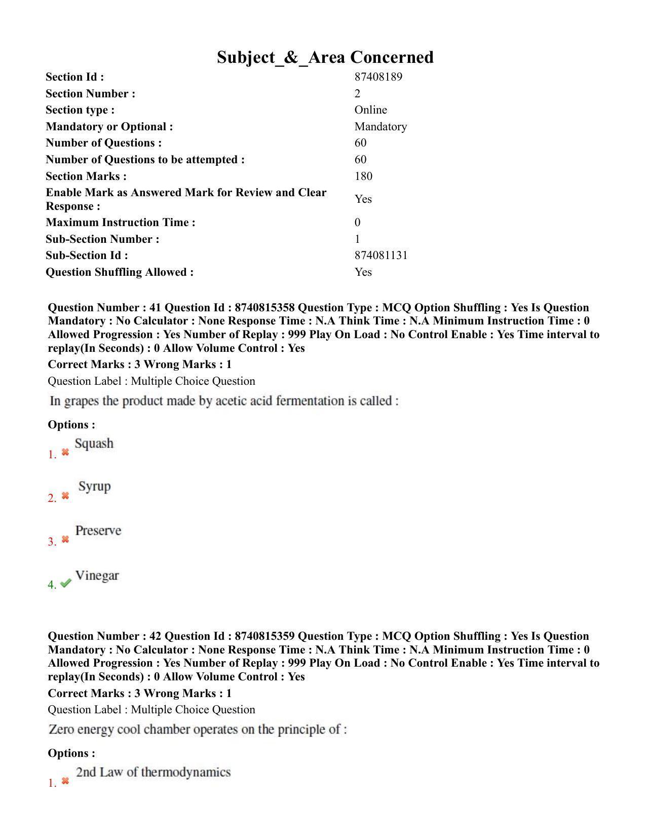 BHU RET Horticulture 2020 Question Paper  - Page 28