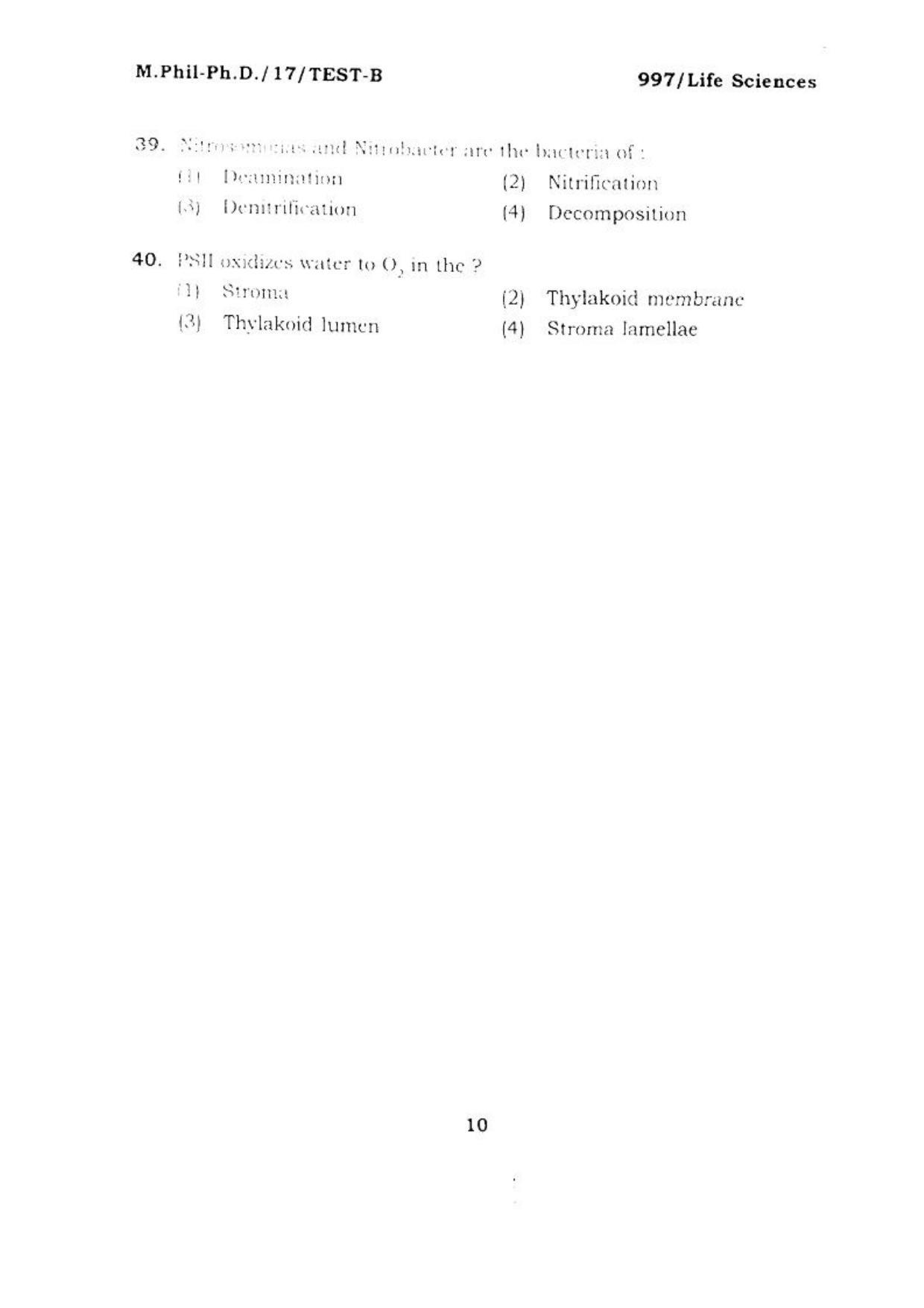 BHU RET LIFE SCIENCE 2017 Question Paper - Page 11