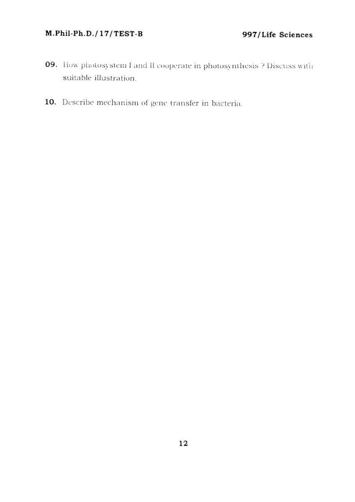 BHU RET LIFE SCIENCE 2017 Question Paper - Page 13