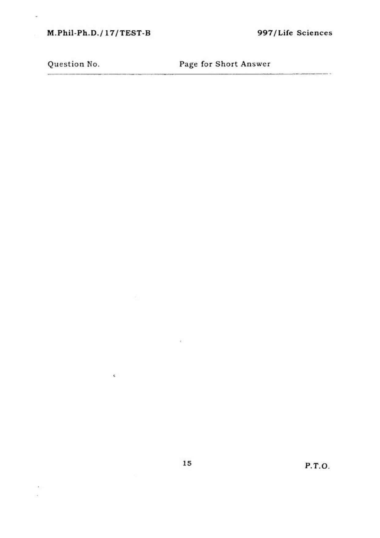BHU RET LIFE SCIENCE 2017 Question Paper - Page 16