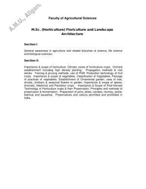 AMU Entrance Exam: AMU Entrance Exam: M.Sc. (Horticulture) Floriculture and Landscape Architecture Syllabus