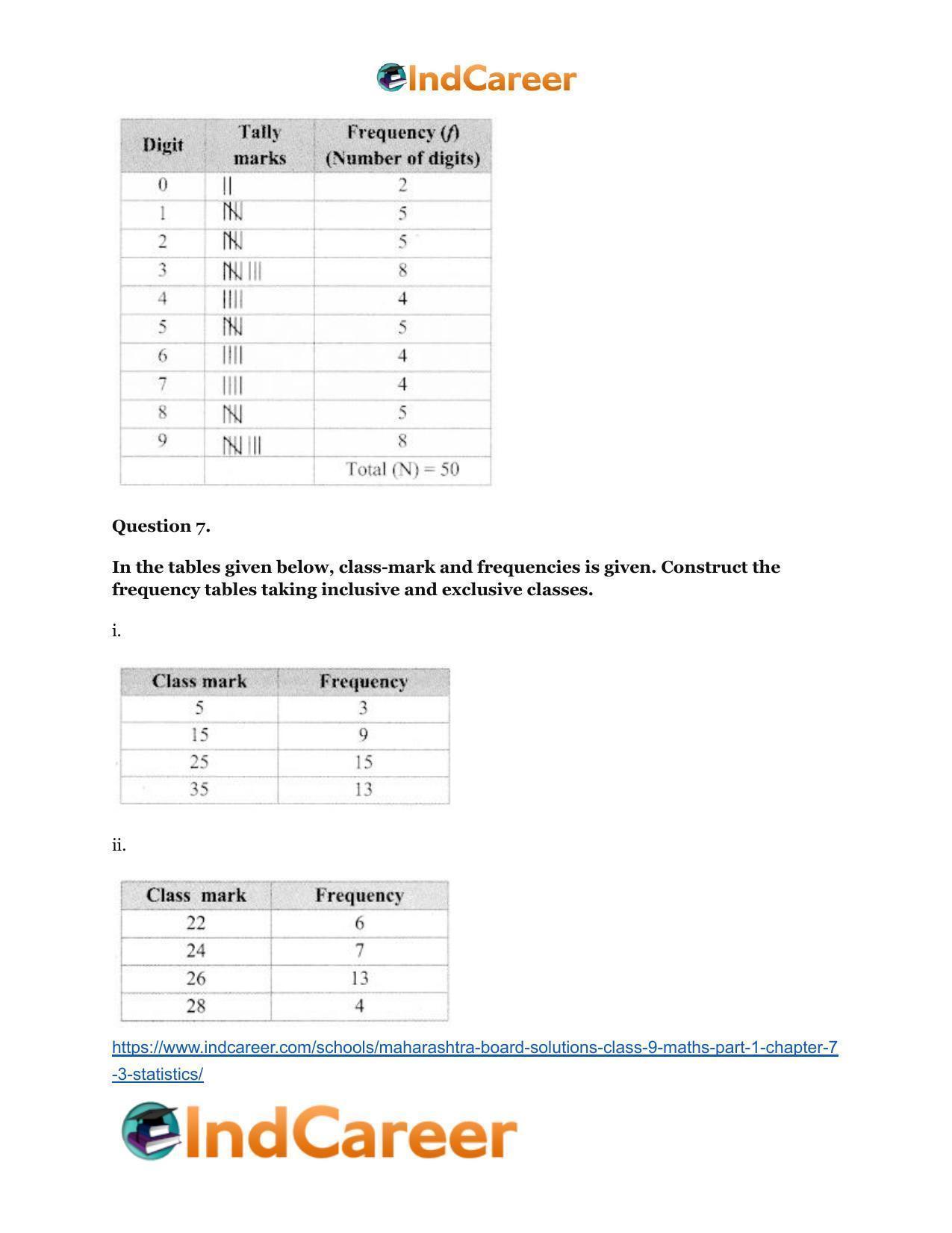 Maharashtra Board Solutions Class 9-Maths (Part 1): Chapter 7.3- Statistics - Page 6