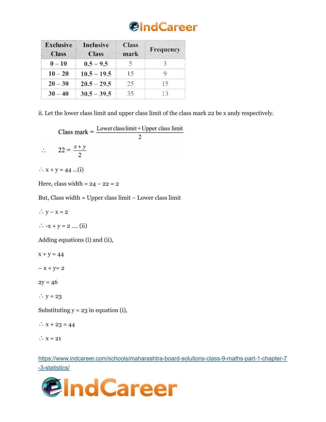 Maharashtra Board Solutions Class 9-Maths (Part 1): Chapter 7.3- Statistics - Page 8