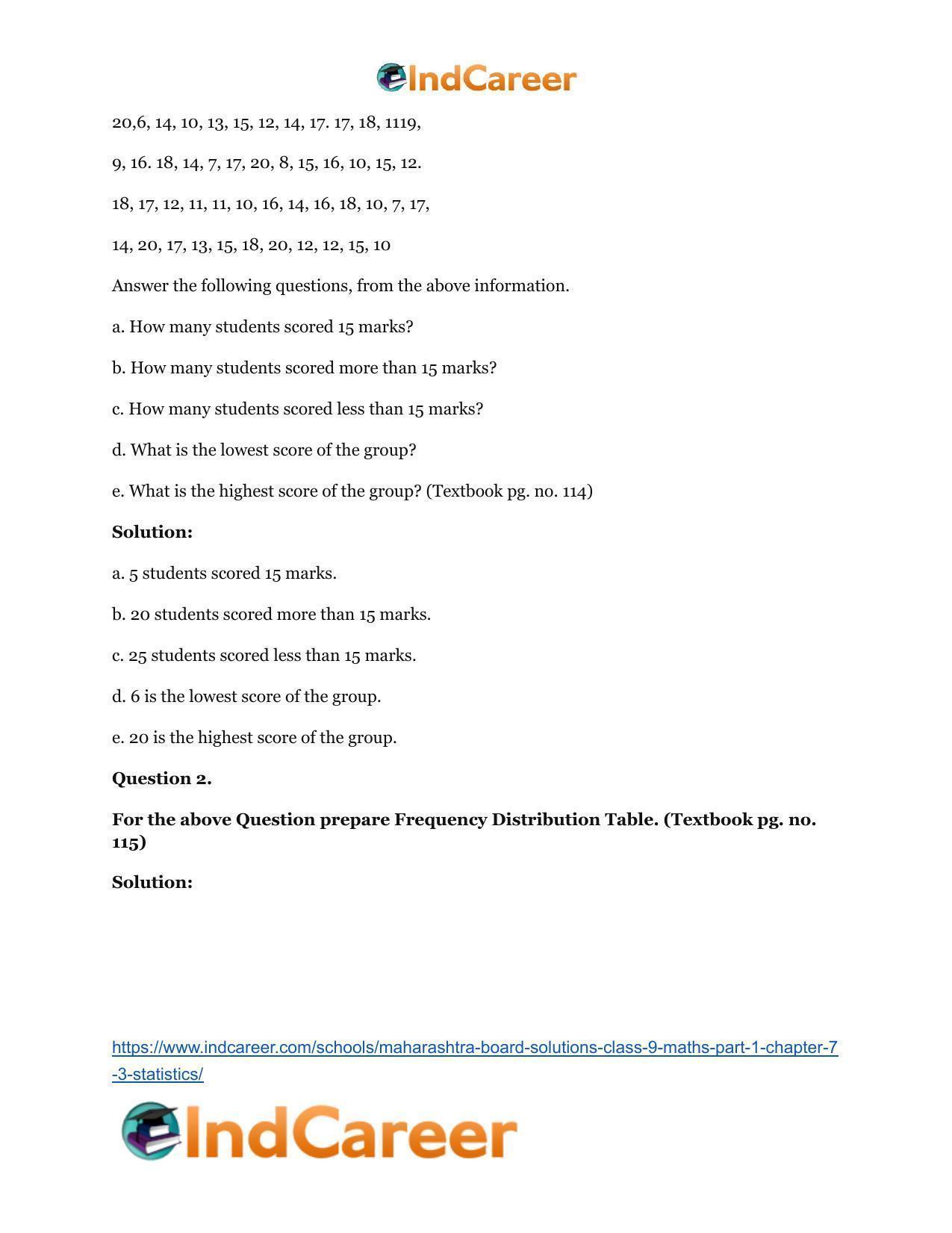 Maharashtra Board Solutions Class 9-Maths (Part 1): Chapter 7.3- Statistics - Page 12