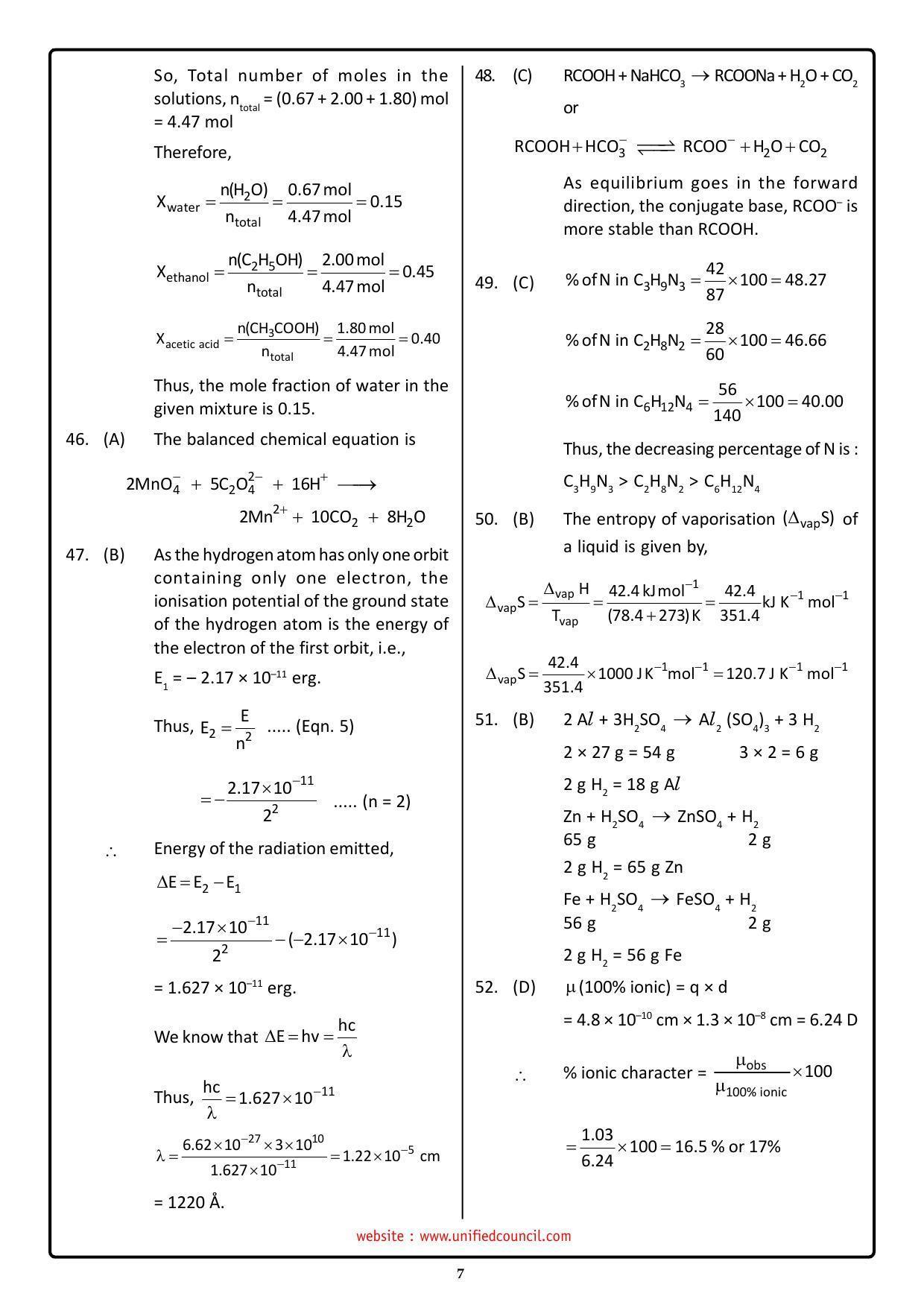 NSTSE 2023 Class 11 PCB Answer Key (Paper Code 484) - Page 7