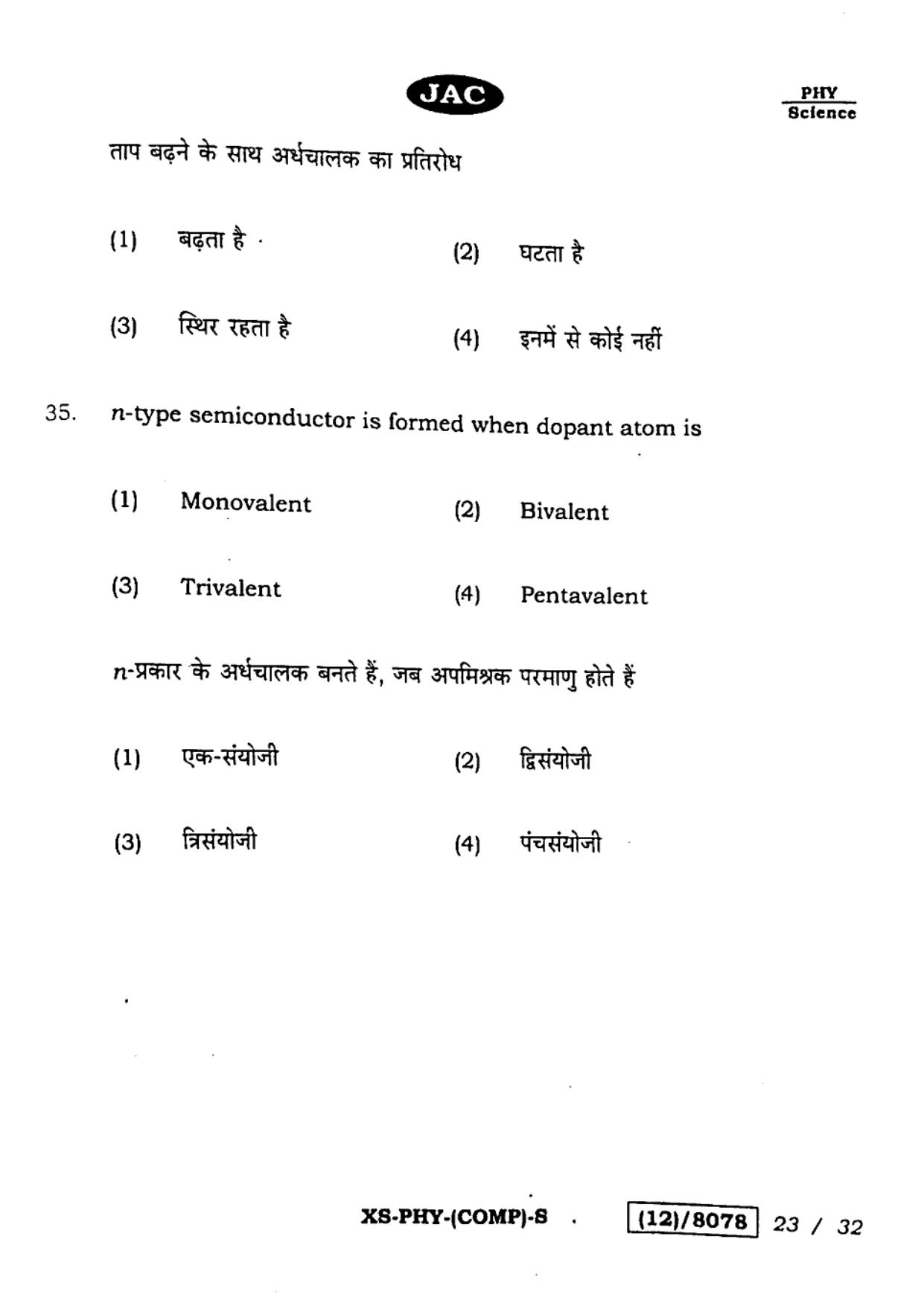 JAC Class 12 2023 Physics Question Paper - Page 23