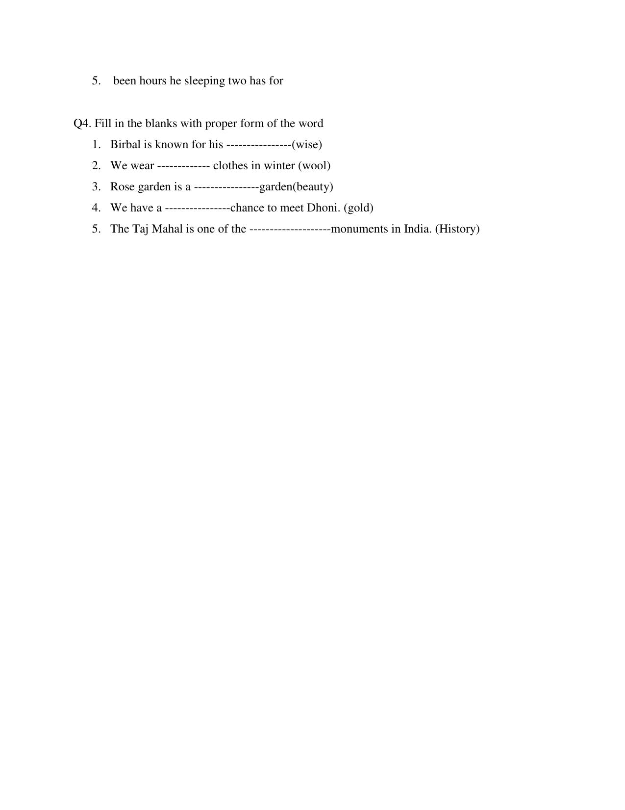 Worksheet for Class 5 English Topsy Turvy Land Assignment 1 - Page 2