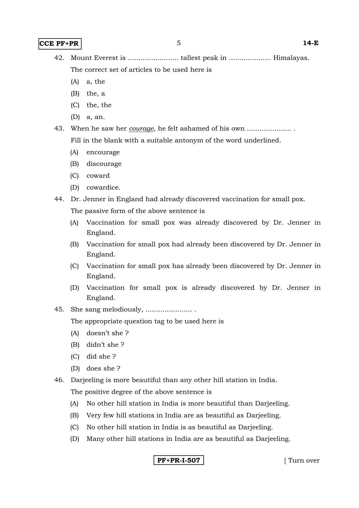 Karnataka SSLC English - First Language - ENGLISH (14-E PF_PR_2) April 2017 Question Paper - Page 5