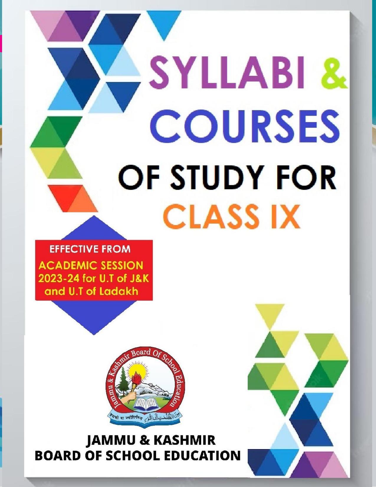 JKBOSE Syllabus for 9th class - Page 1