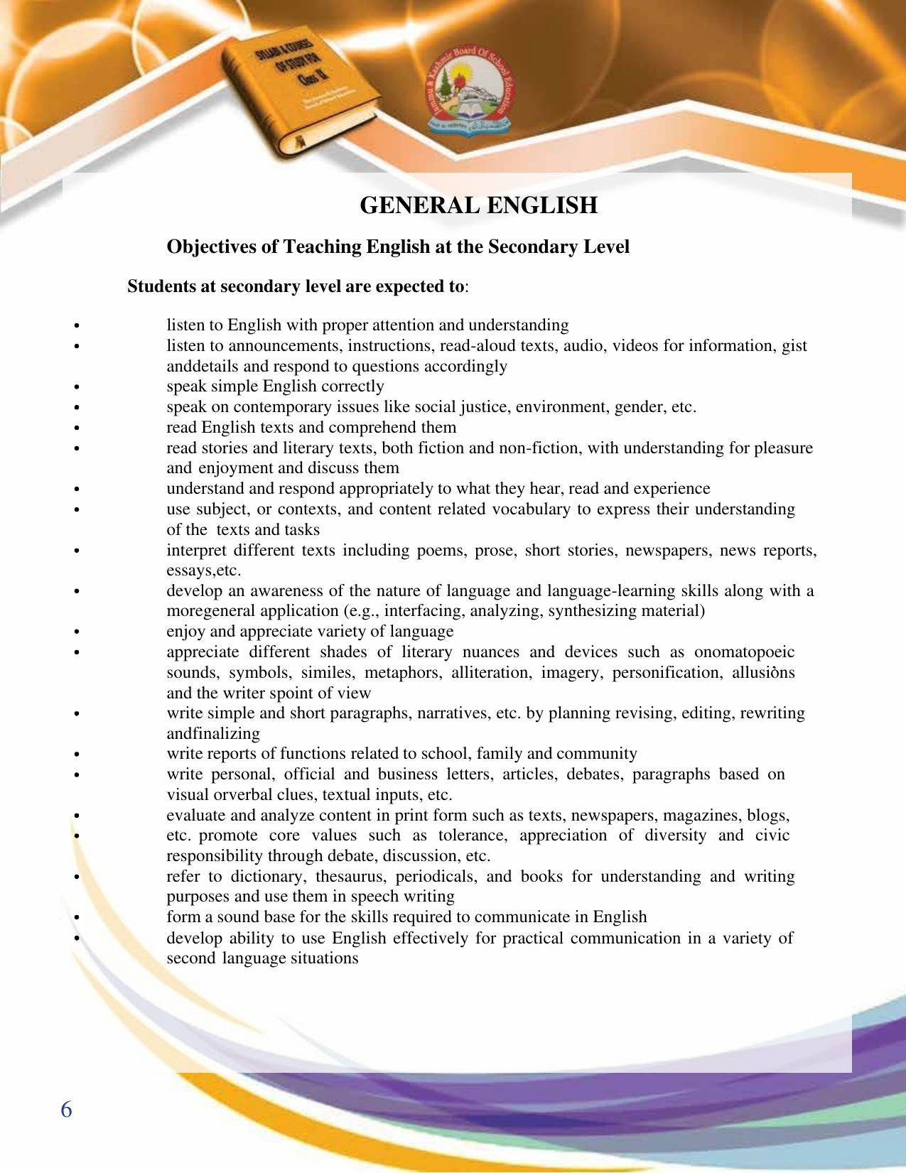 JKBOSE Syllabus for 9th class - Page 7