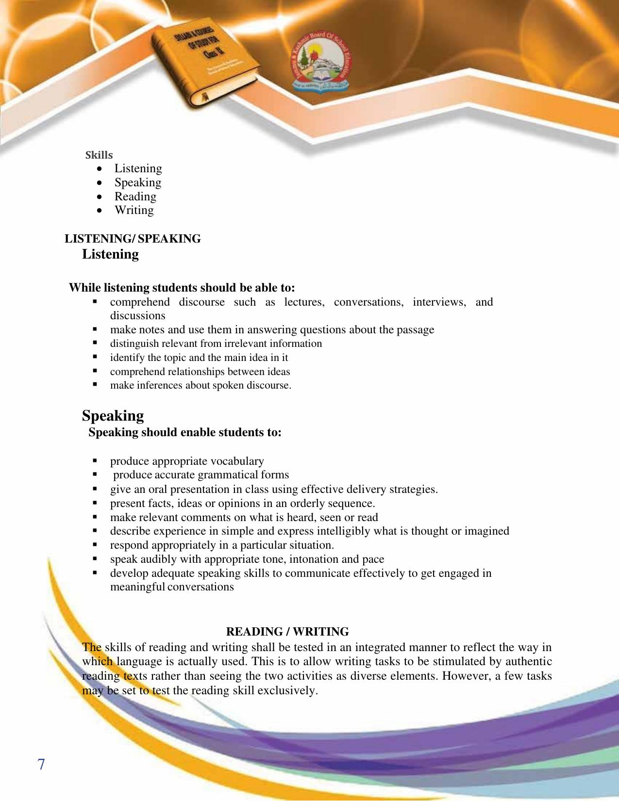 JKBOSE Syllabus for 9th class - Page 8