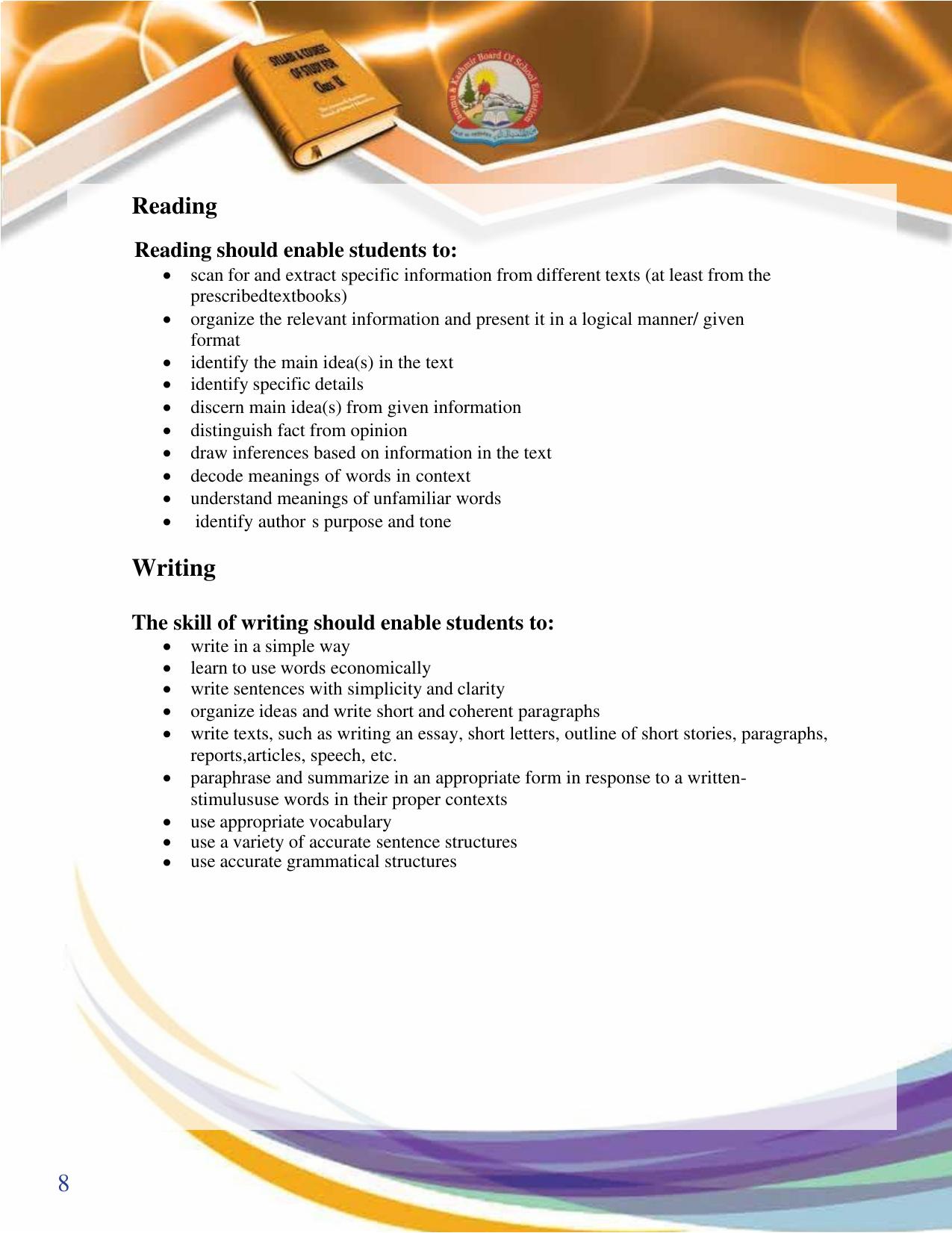 JKBOSE Syllabus for 9th class - Page 9
