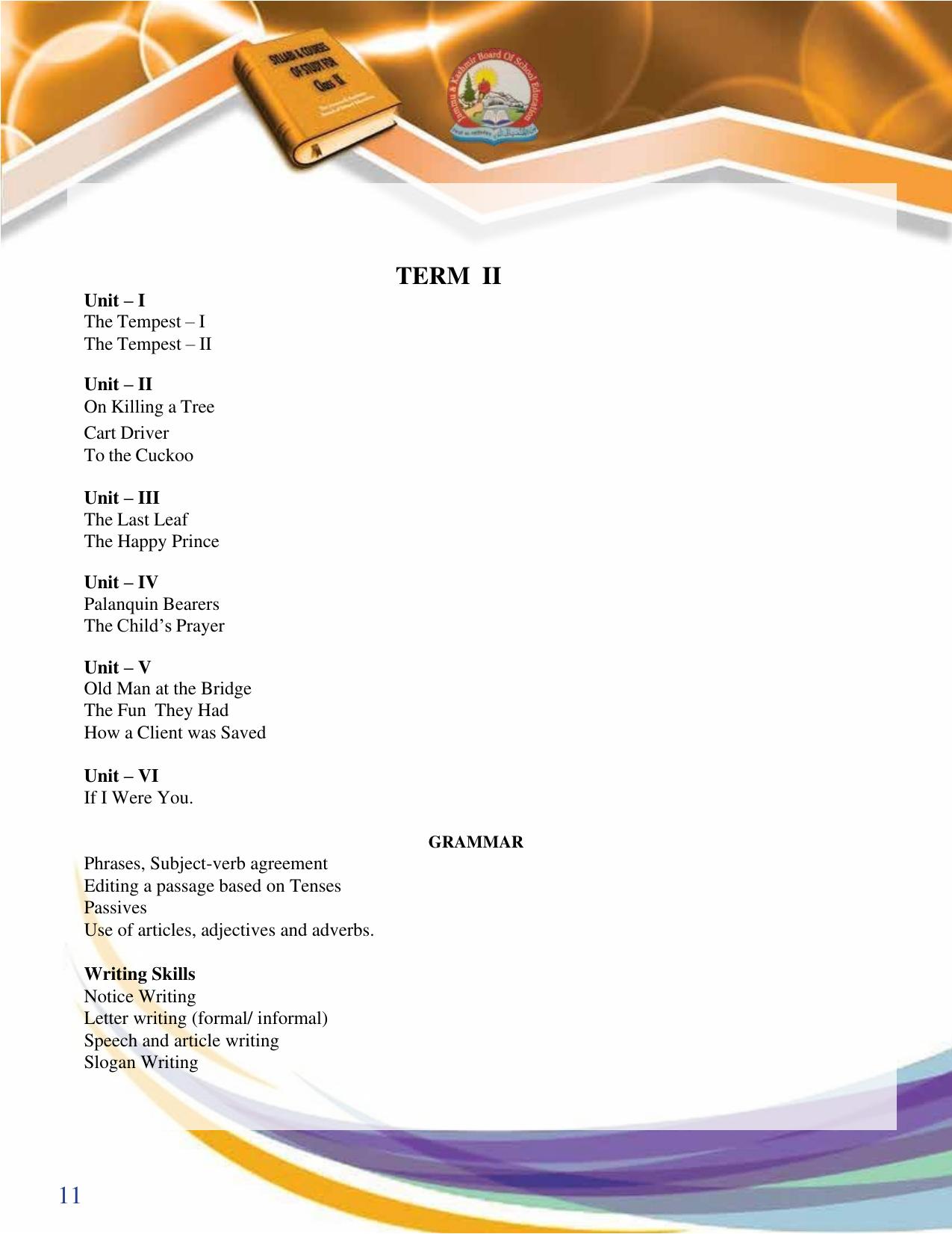JKBOSE Syllabus for 9th class - Page 12