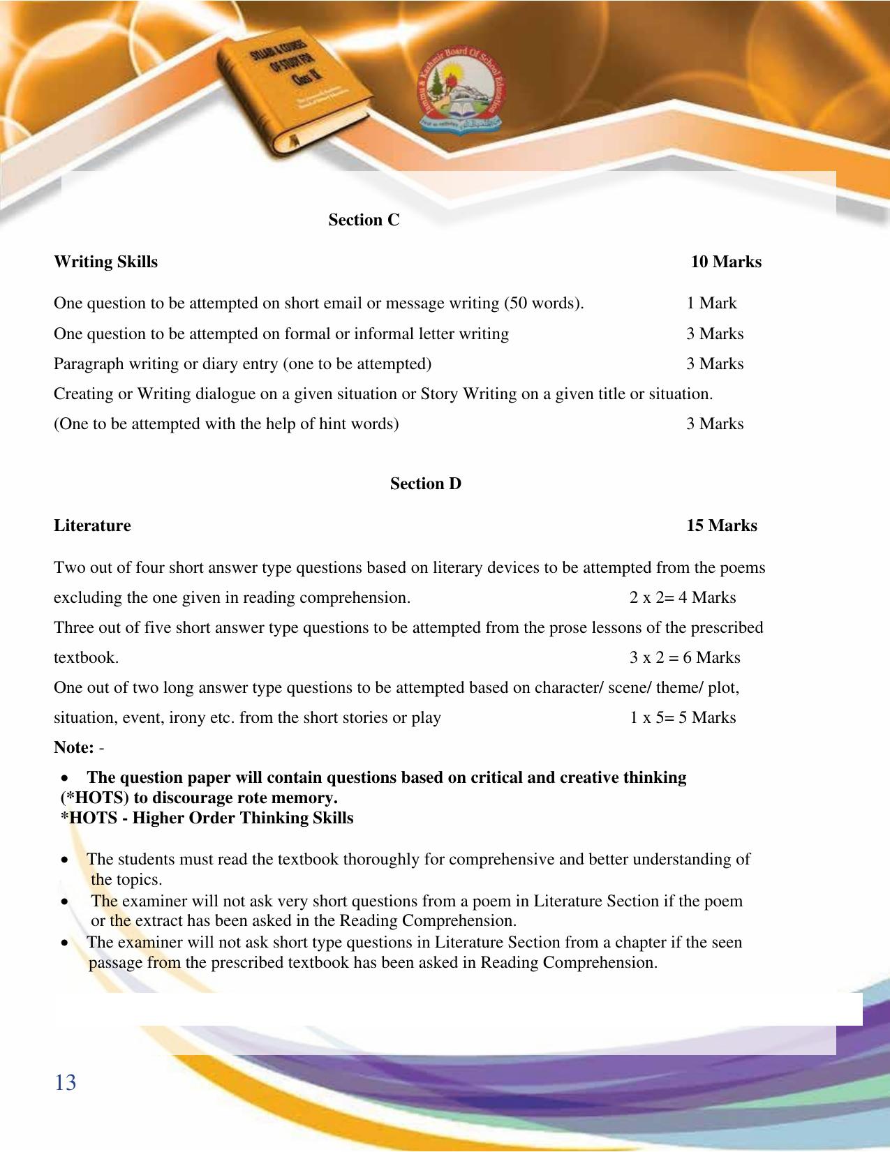 JKBOSE Syllabus for 9th class - Page 14