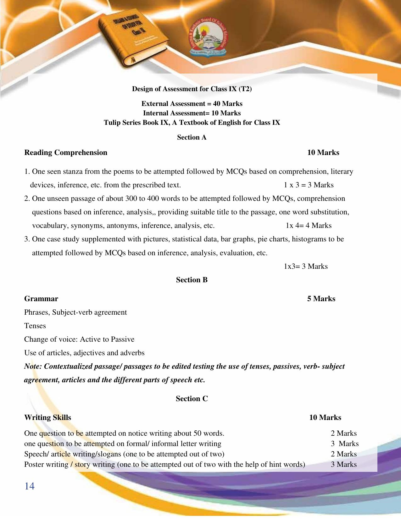 JKBOSE Syllabus for 9th class - Page 15