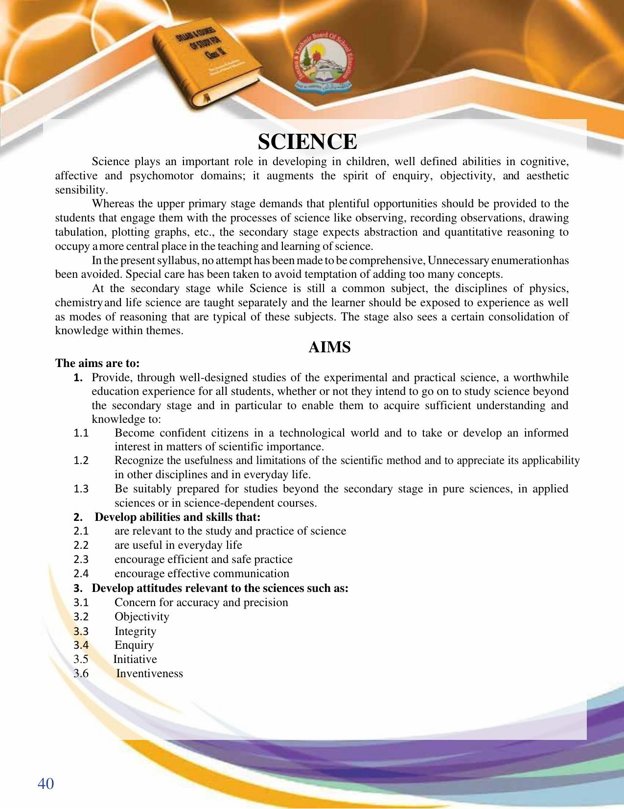 JKBOSE Syllabus for 9th class - Page 41
