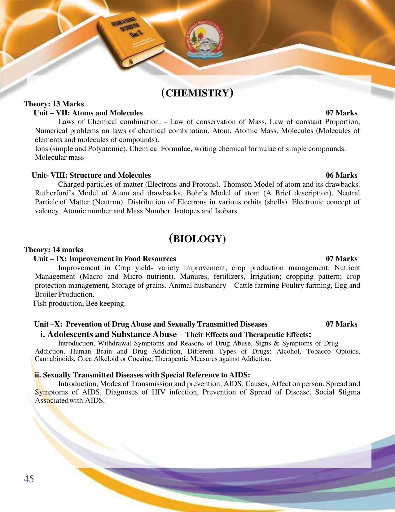 JKBOSE Syllabus for 9th class - Page 46