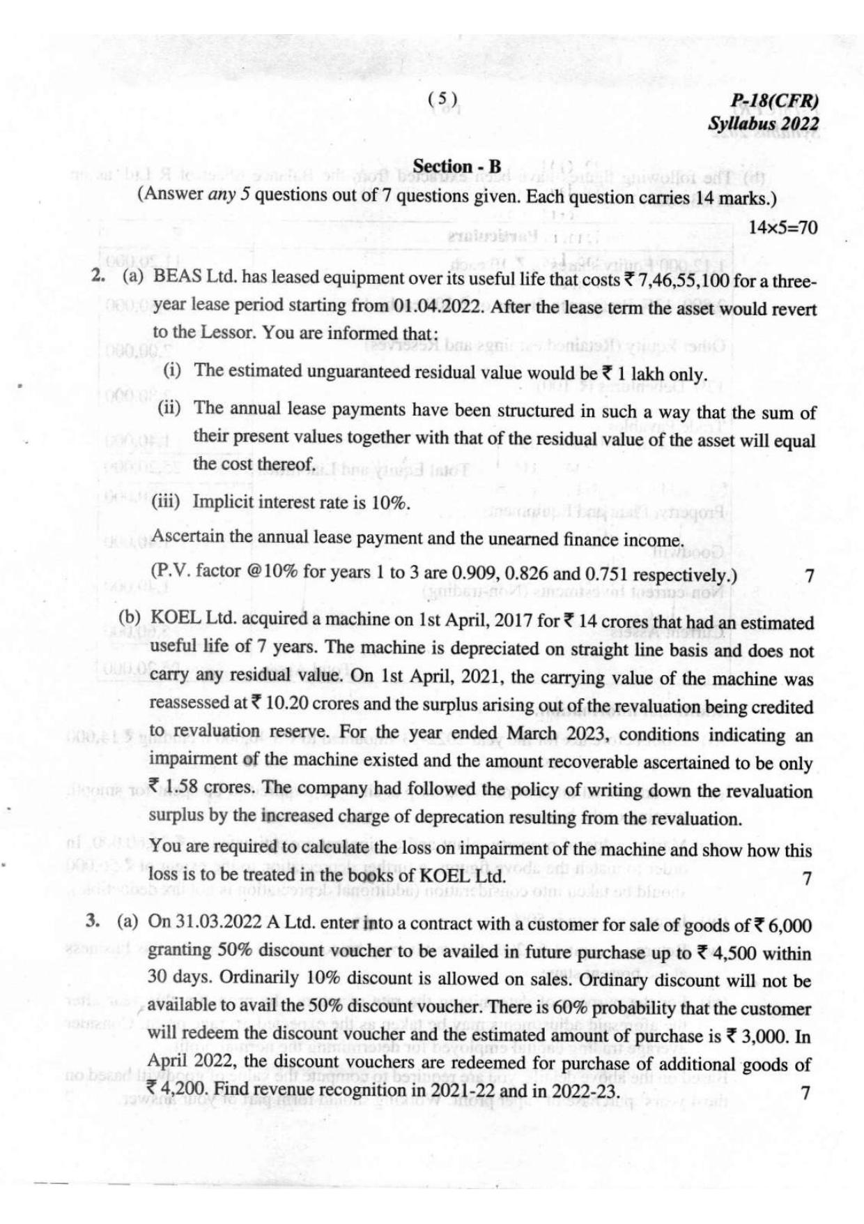 ICMAI Final December 2023 Question Paper - Corporate Financial Reporting - Page 5