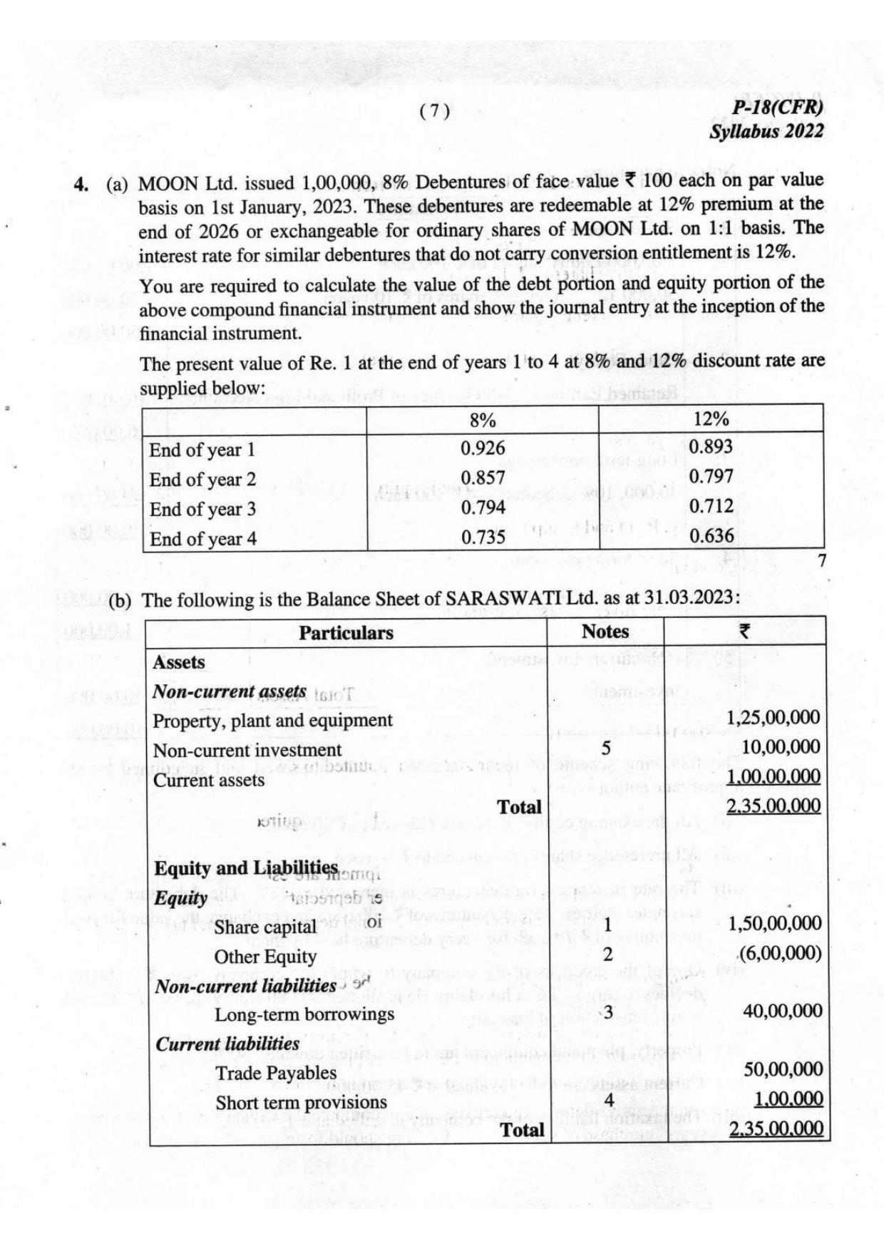ICMAI Final December 2023 Question Paper - Corporate Financial Reporting - Page 7