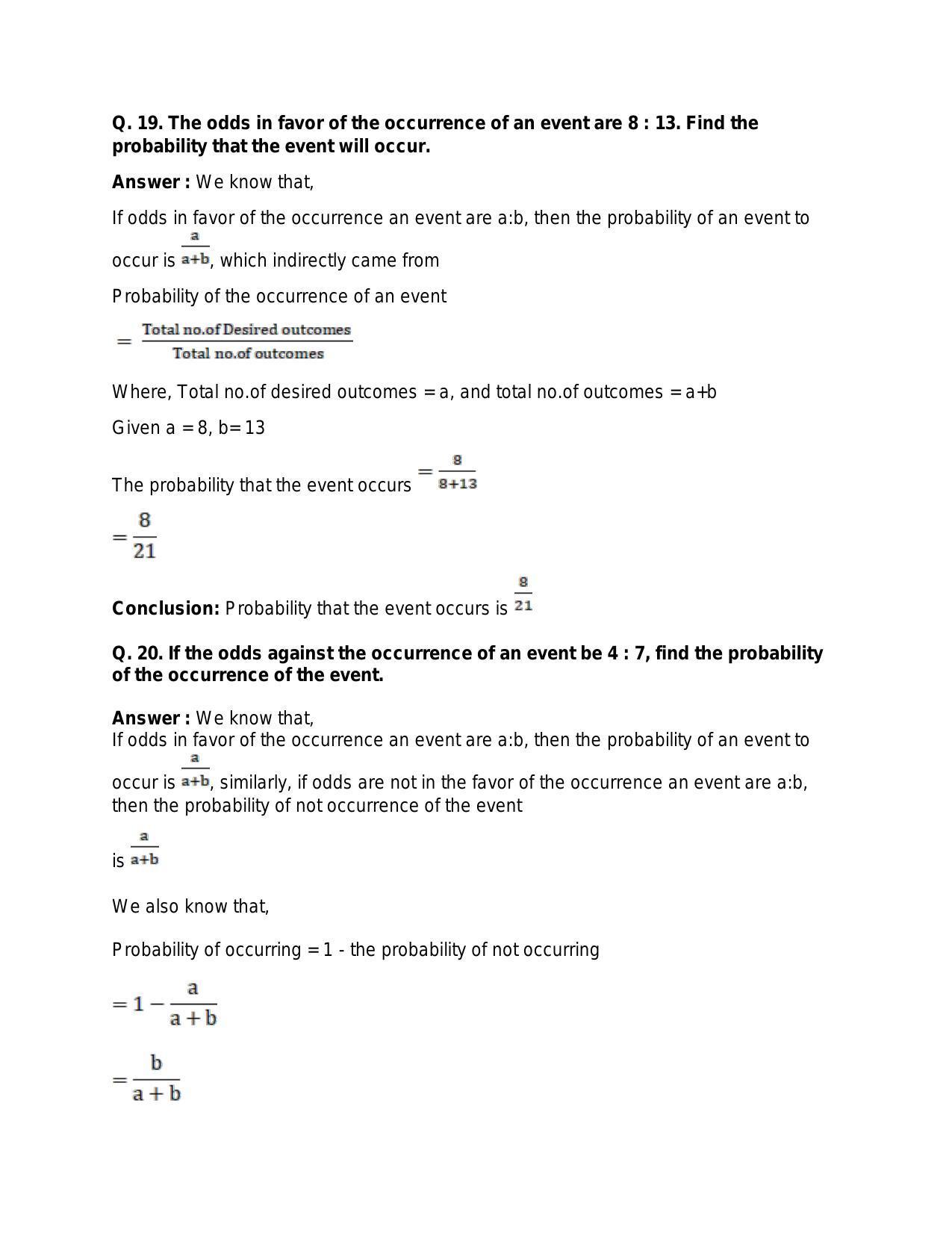 Chapter 31: Probability: RS Aggarwal Class 11 Solutions  - Page 23