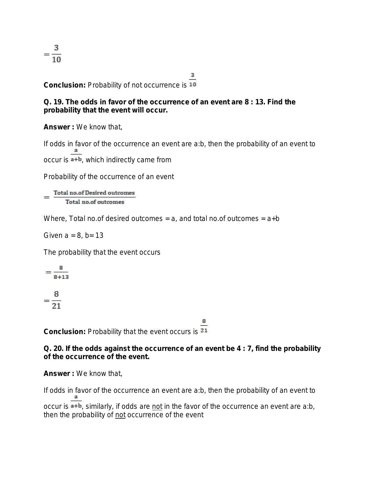 Chapter 31: Probability: RS Aggarwal Class 11 Solutions  - Page 26