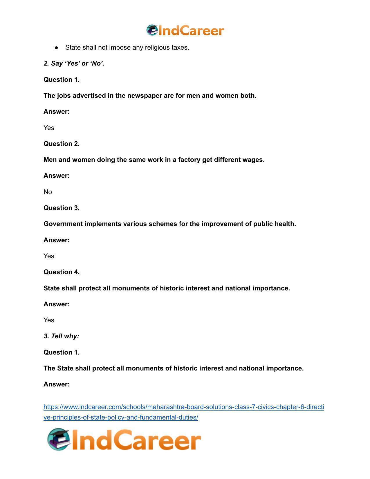 Maharashtra Board Solutions Class 7-Civics: Chapter 6- Directive Principles of State Policy and Fundamental Duties - Page 3