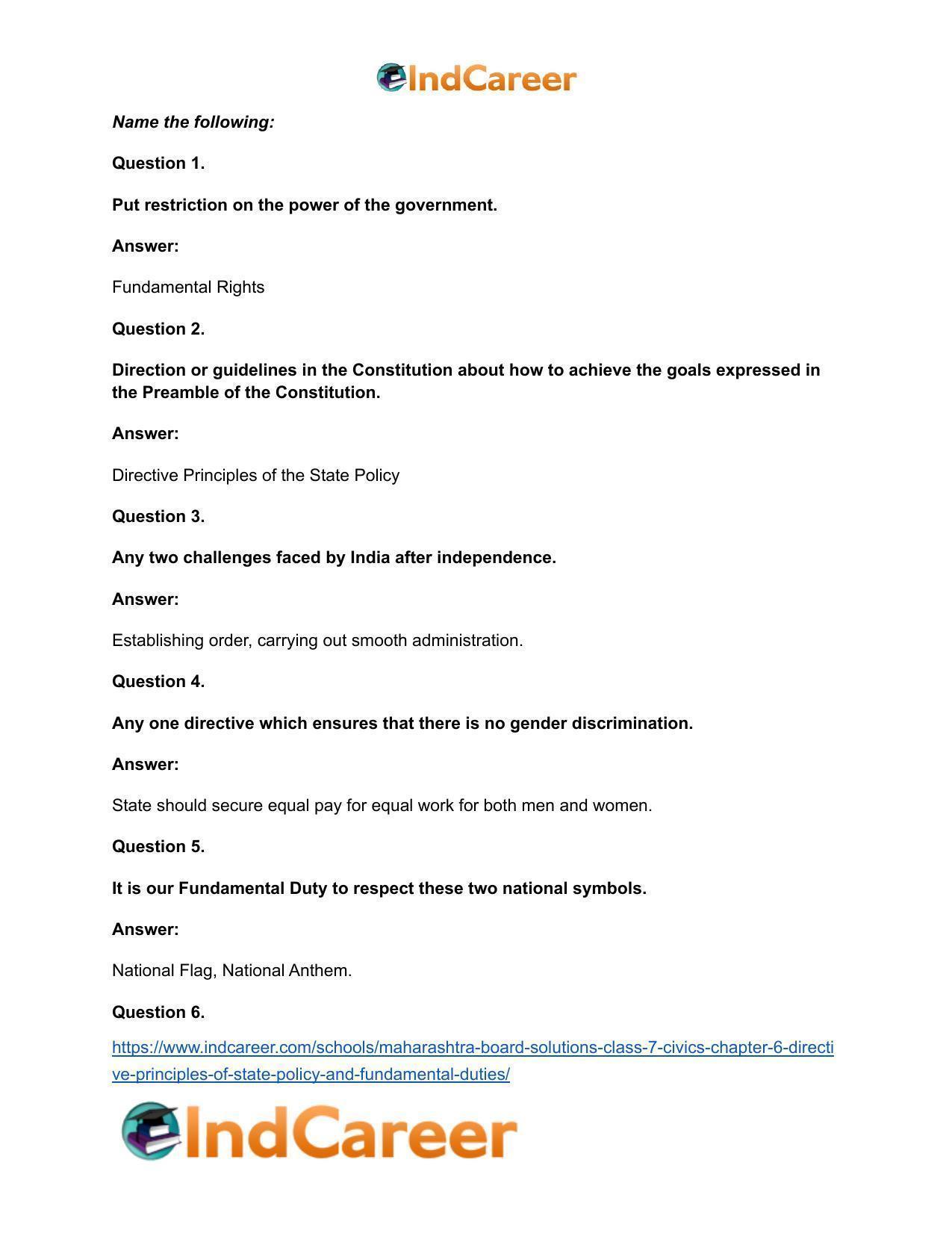 Maharashtra Board Solutions Class 7-Civics: Chapter 6- Directive Principles of State Policy and Fundamental Duties - Page 9
