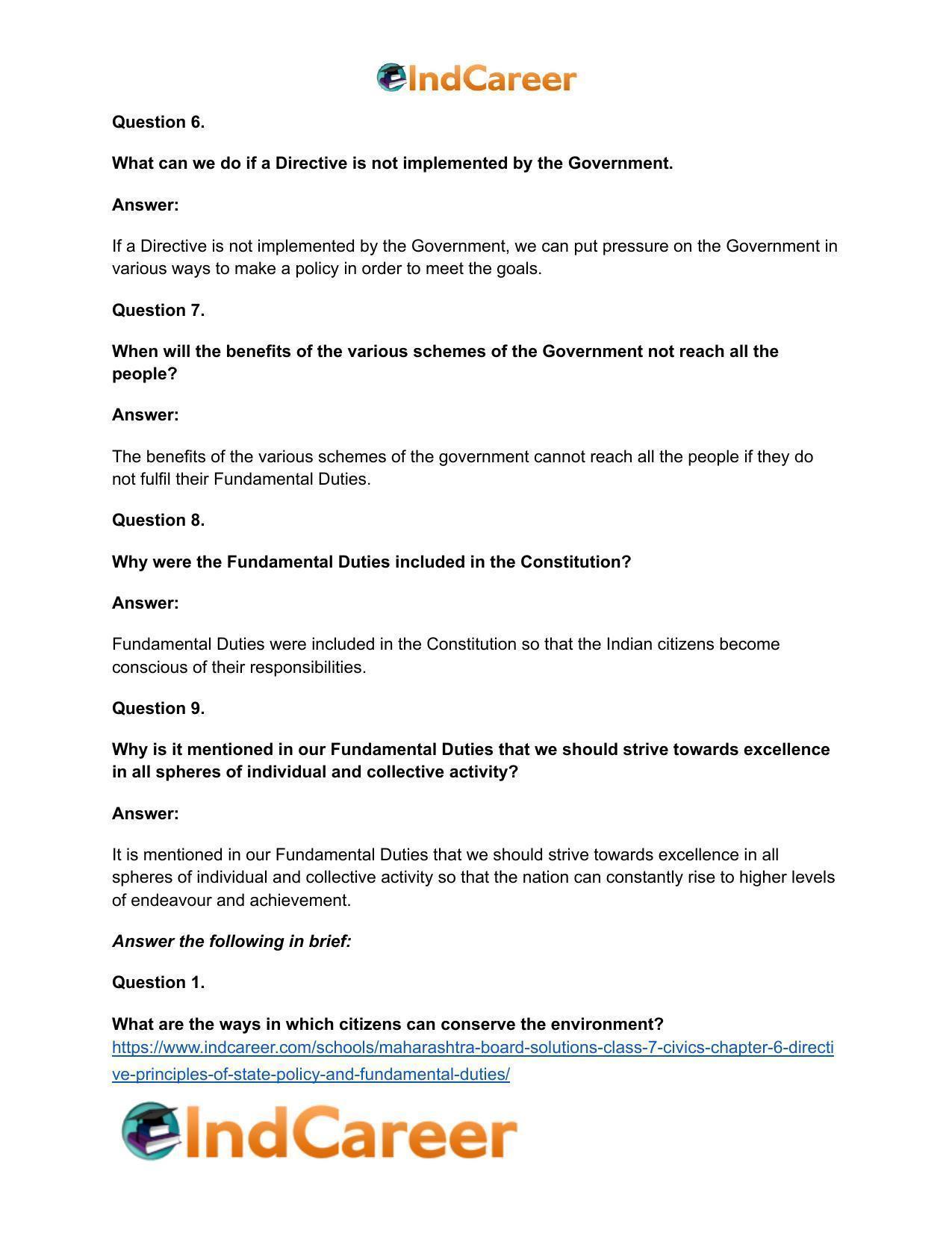 Maharashtra Board Solutions Class 7-Civics: Chapter 6- Directive Principles of State Policy and Fundamental Duties - Page 12