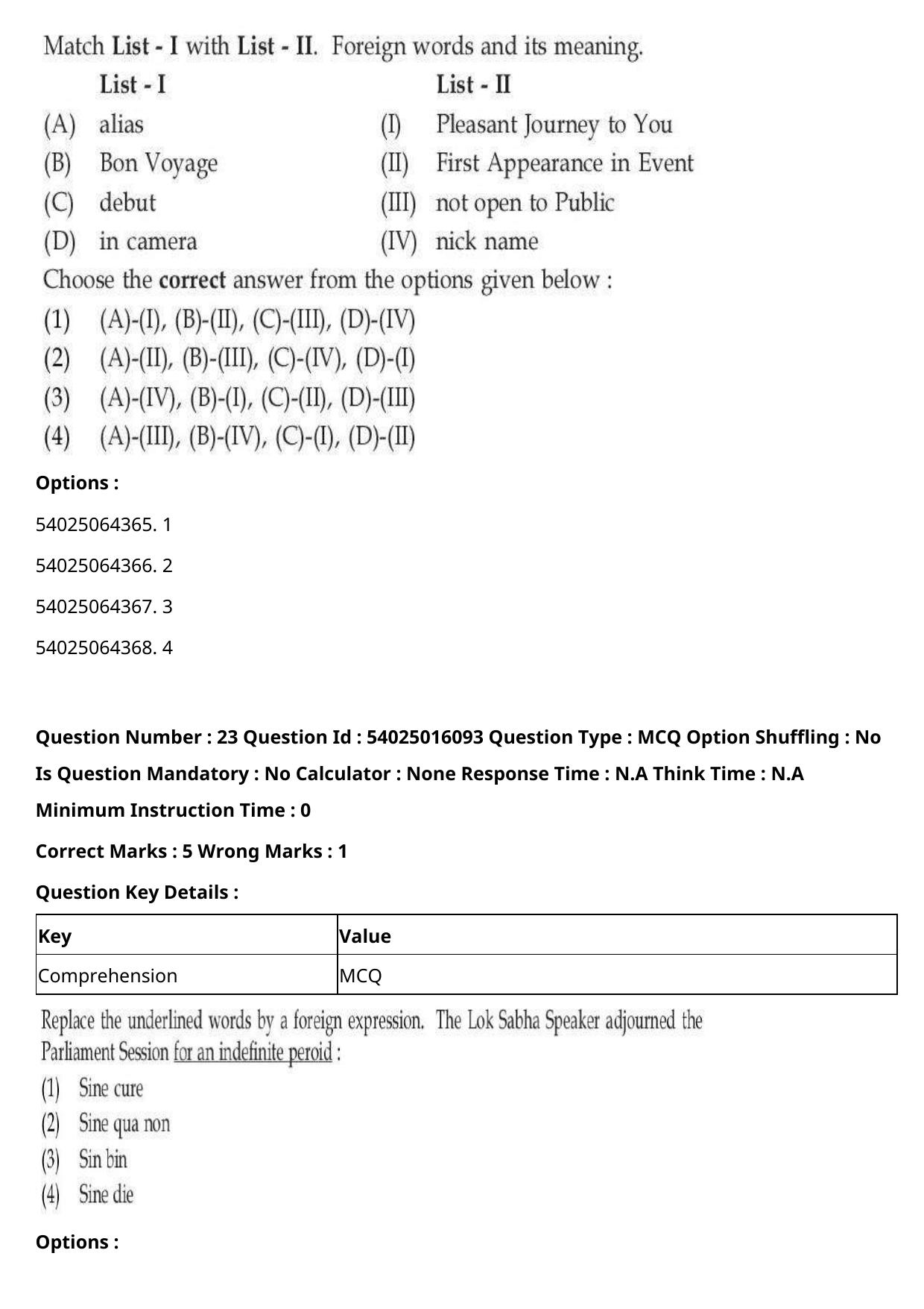 CUET 2023 International Shift 3 Question Papers - Page 27