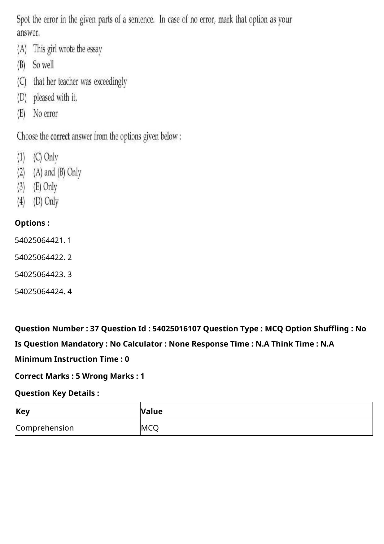 CUET 2023 International Shift 3 Question Papers - Page 37