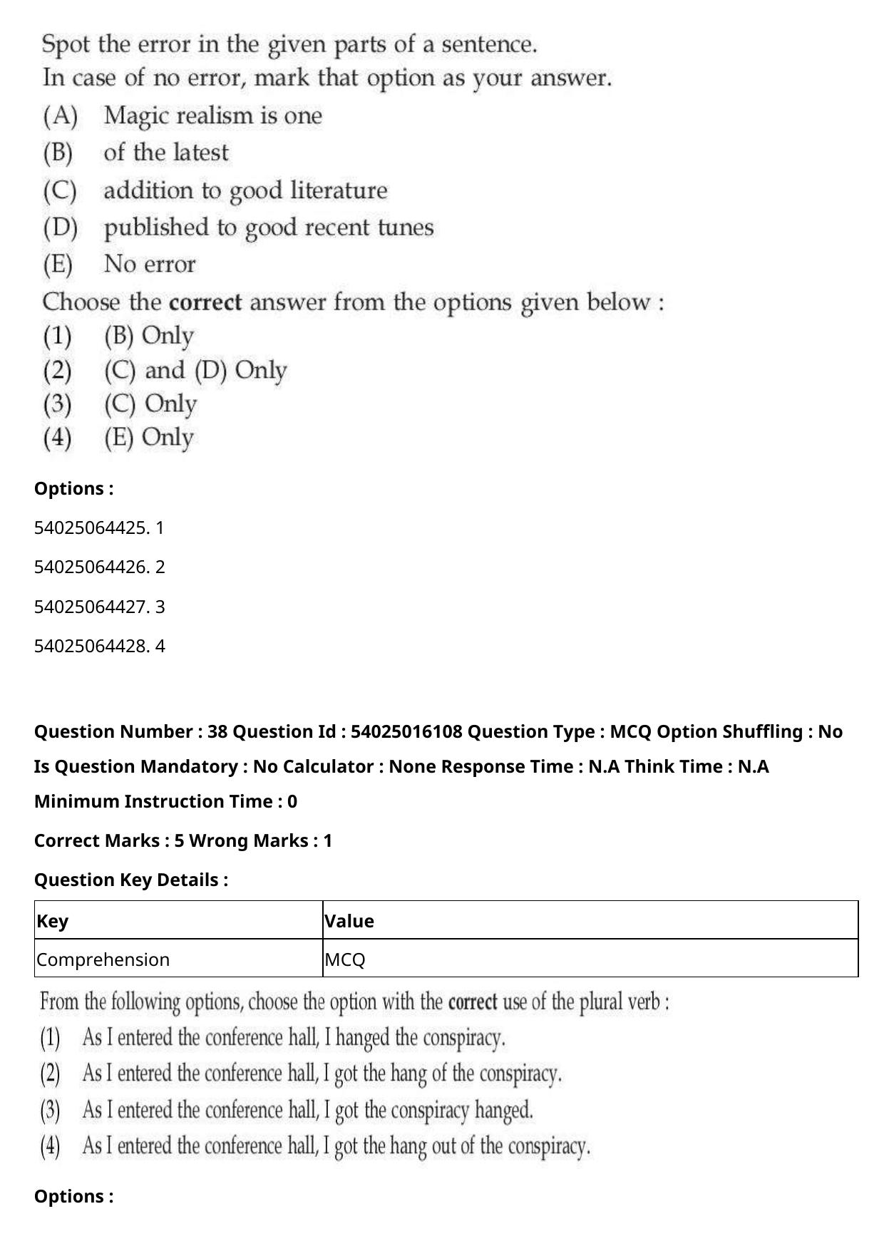 CUET 2023 International Shift 3 Question Papers - Page 38