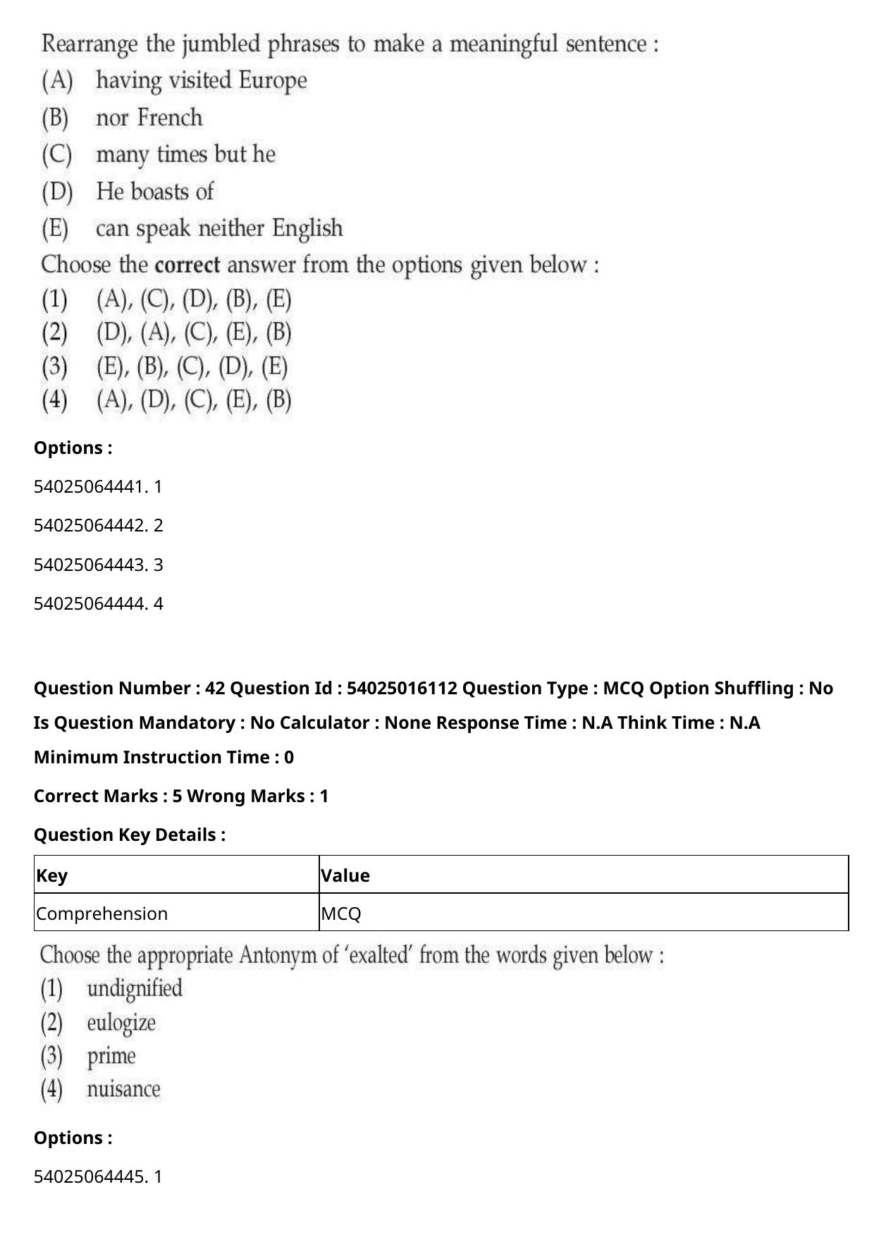 CUET 2023 International Shift 3 Question Papers - Page 41