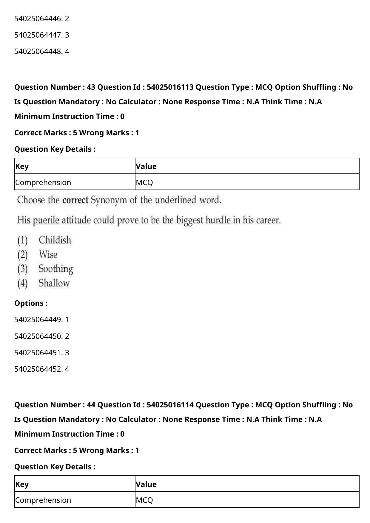 CUET 2023 International Shift 3 Question Papers - Page 42