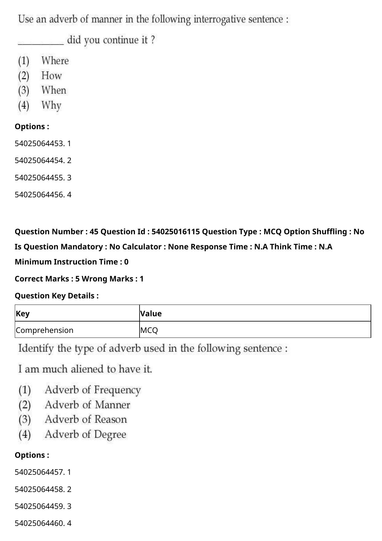 CUET 2023 International Shift 3 Question Papers - Page 43