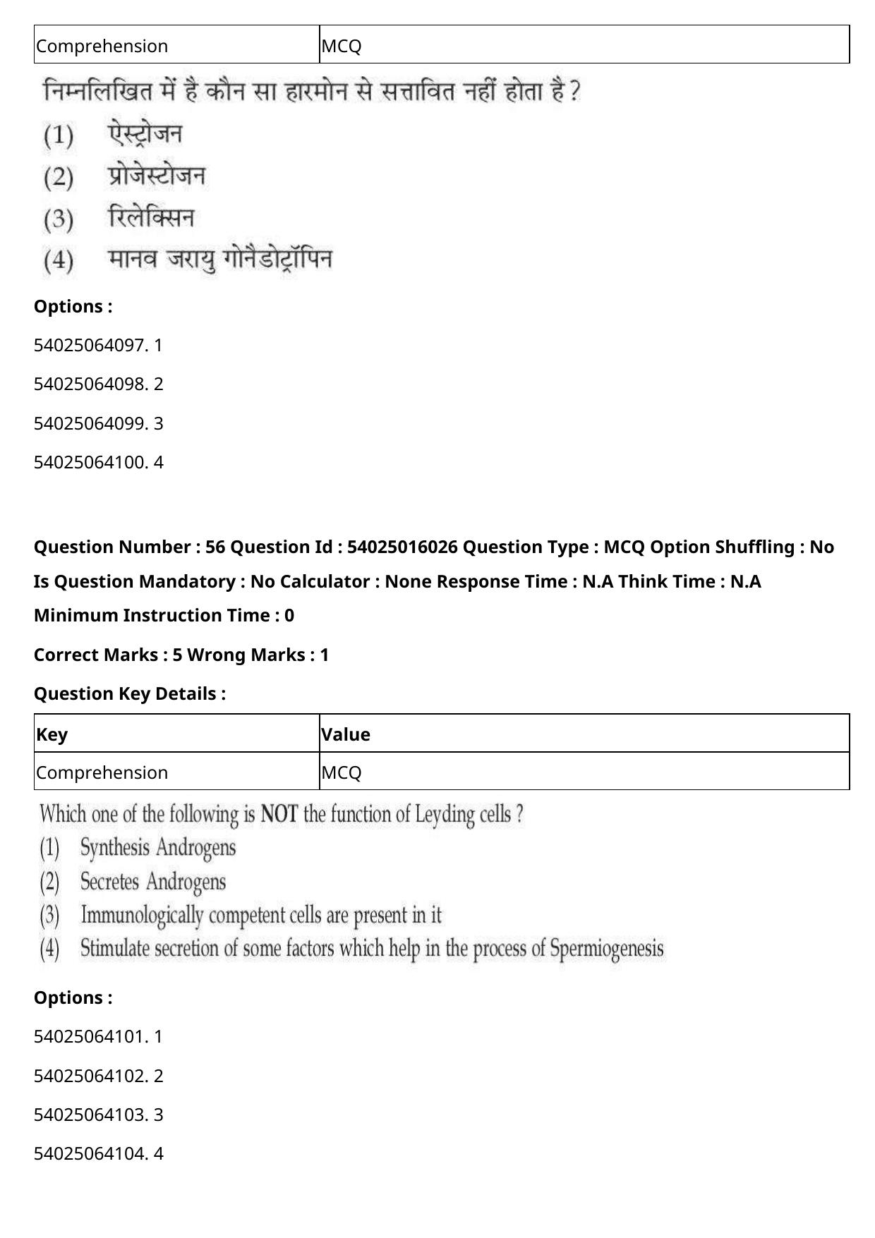 CUET 2023 International Shift 3 Question Papers - Page 55