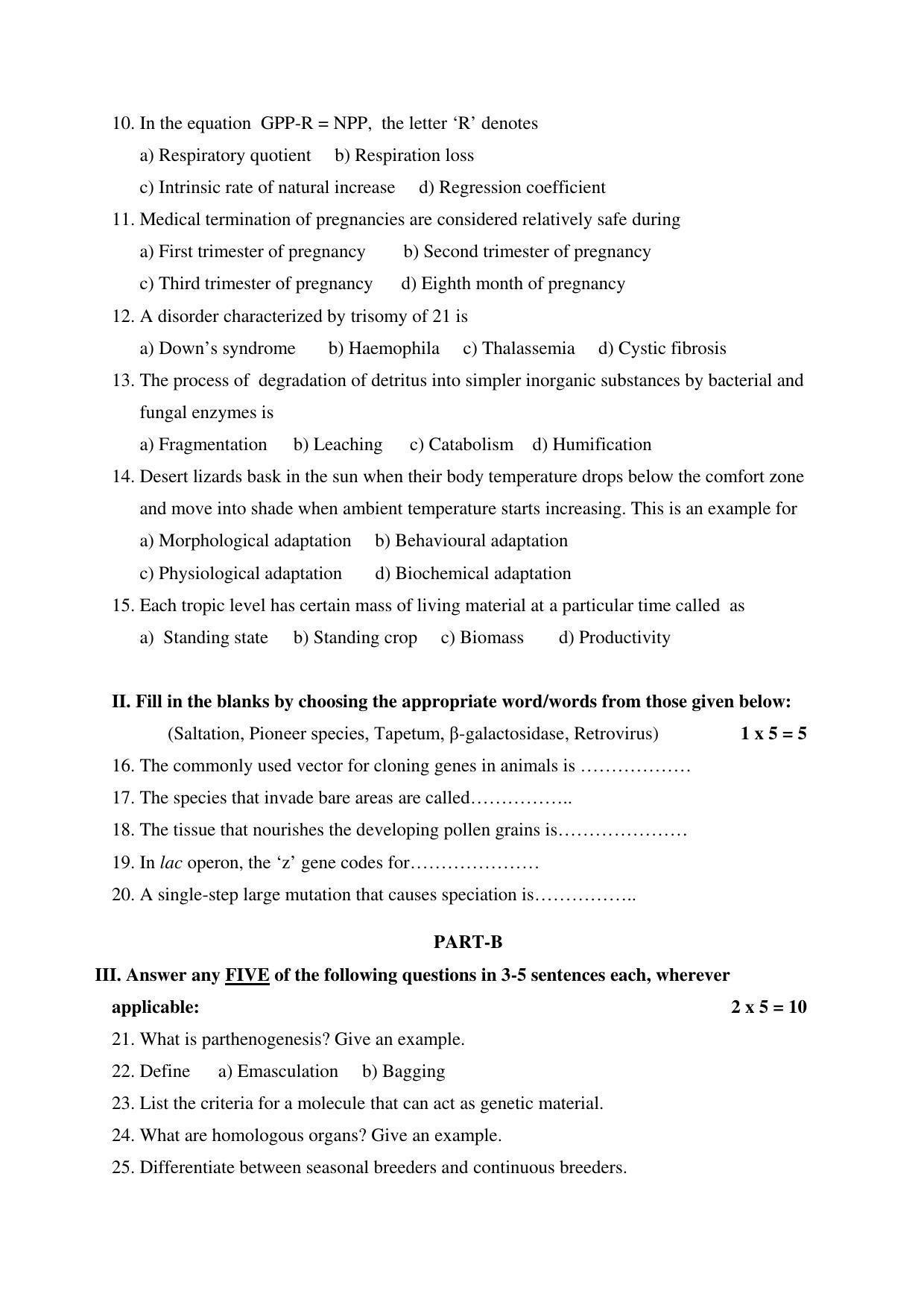 Karnataka II PUC Biology Model Question Paper 2023 - Page 5