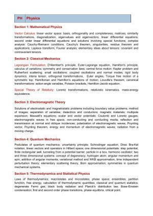 GATE Physics Syllabus