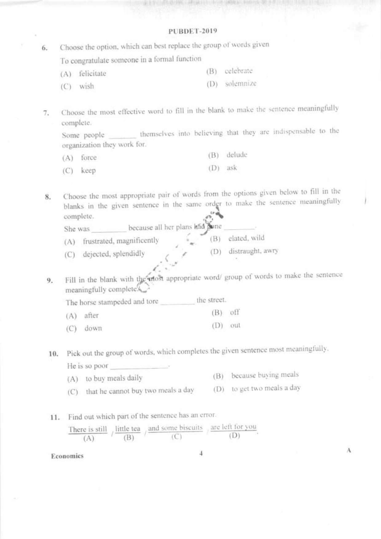 PUBDET 2019 Economics Question Papers - Page 3