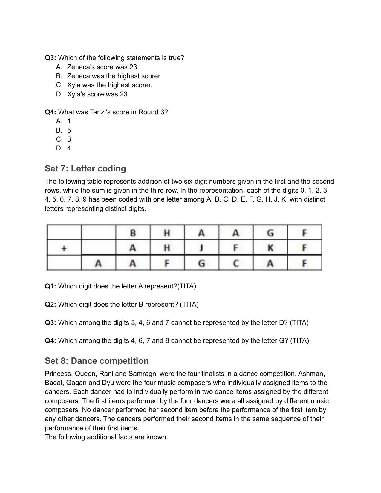 CAT 2019 CAT DILR Slot 1 Question Paper - Page 8