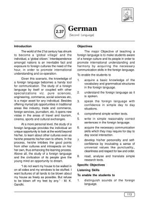 Maharashtra SSC German Syllabus
