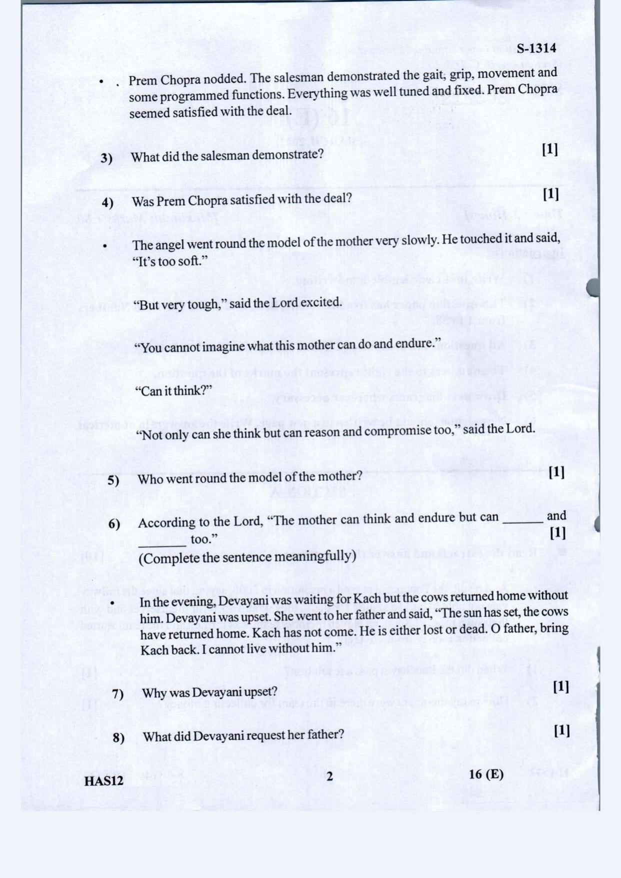 Gujarat Board Class 10th English S.L March-April 2022 Question Paper - Page 2