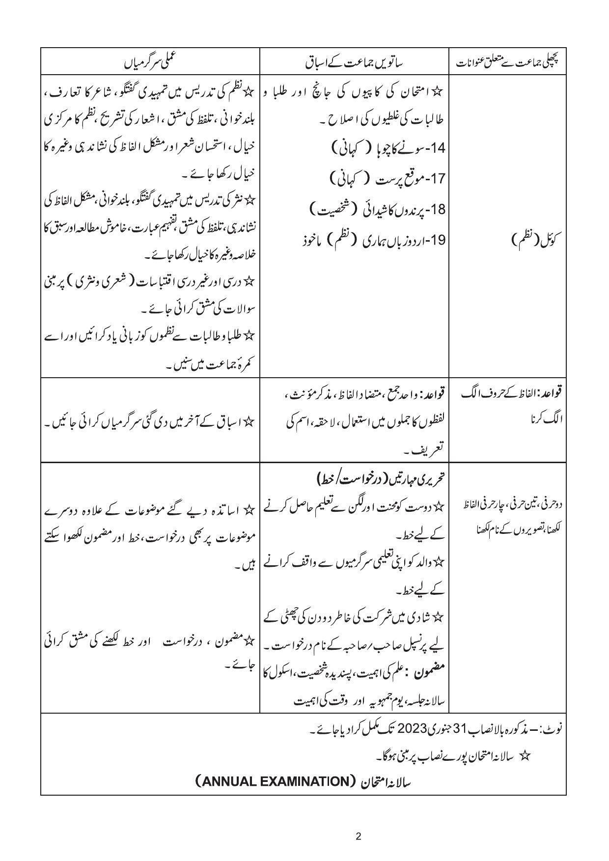 Edudel Class 7(L-2) Urdu-B Syllabus - Page 2